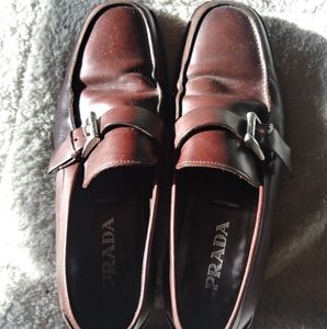 Prada authentic mens 10 size brown dress shoe